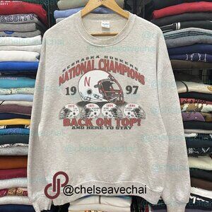 Vintage 90s Nebraska Huskers National Champions 1997 Nebraska Cornhus Sweatshirt